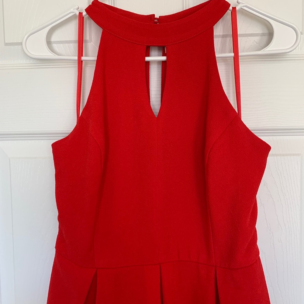 Aline key hole cut out red dress